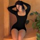 Spot-on wholesale of European and American style cross-border summer women's clothing, sexy pleated, open-neck, backless, irregular opening, one-piece dress
