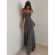 Wholesale cross-border European summer 2025 cross-border women's fashionable dress, sexy, pure color, backless, slim-fitting, one-piece dress for women.