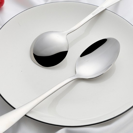 Accueil acier inoxydable cuillère hôtel western acier inoxydable couteaux fourchettes cuillère manger soupe cuillère coréenne