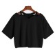 In Stock European Women's Fashion Spring/Summer IN Style Cross-Straps Open-Back Solid Color High-Waisted Tight Sleeve Base Top for Wholesale