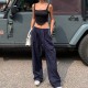 2025 Speedlink eBay European foreign trade new autumn trend personality side drawstring casual loose waist multi-color