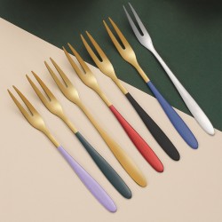 304 acier inoxydable fruit fork set créatif mignon européen fruit signé ins nordic wind net fourche rouge fourche dessert