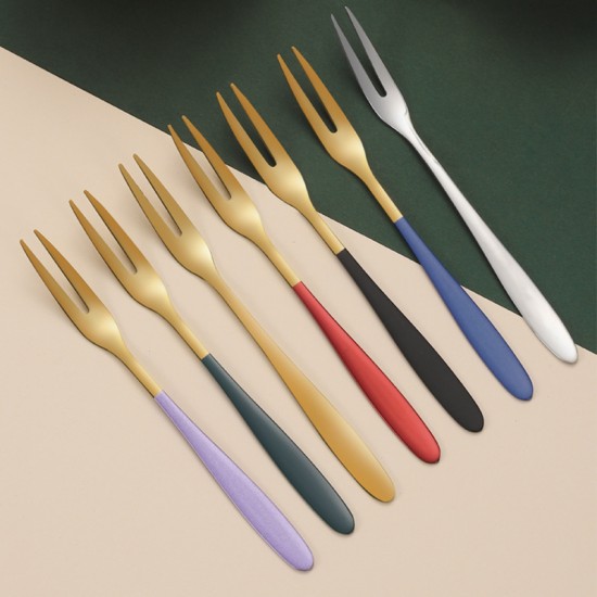 304 acier inoxydable fruit fork set créatif mignon européen fruit signé ins nordic wind net fourche rouge fourche dessert