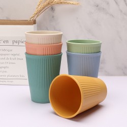 Transfrontalier tasses à paille de blé tasses d’eau à usage domestique à grain vertical brosser les dents rince-bouche tasses à boire ensemble tasses à boire tasses à café