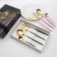 Amazon acier inoxydable coutellerie fourchette cuillère set boîte cadeau cuillère fourchette dessert western steak cutter cuillère café