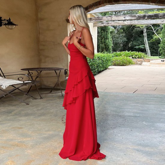 Cross-border European and American 2025 Autumn New Style Round-neck Hooded Fashion-Elegant Shapely A-line Fish-tail Dress for Wholesale