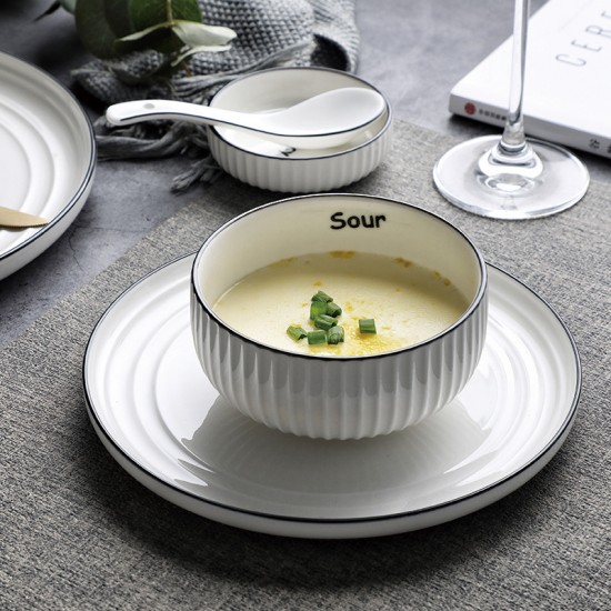 Jarabe nordique ins air vaisselle set de vaisselle maison simple bol plat chopin chopin combo vaisselle en céramique manger repas bol soupe bol
