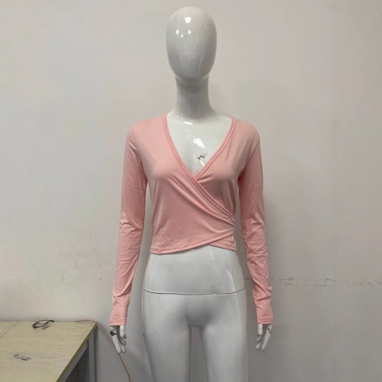 In Stock European and American Cross-border 2025 Spring/Autumn New Style Casual V-Neck Long-Sleeve Shirt Fashion Pants Set for Women Wholesale