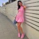 2025 Cross-border Foreign Spring/Summer New Solid Color Sleeveless Over-the-Shoulder Sexy Dress with Fashion Fit for Wholesale