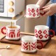 Haut niveau d’apparence tasse créative tasse à café au lait tasse à boire sous glaçure céramique colorée tasse en porcelaine style japonais influenceur grand volume rouge