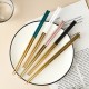 Clavel nordic influenceur 304 baguettes antidérapantes en acier inoxydable créatif maison baguettes adultes rondes plaqué or vaisselle