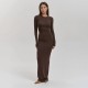 Spot-on wholesale of European and American style cross-border women's summer night club dress, satin single-shoulder elegant figure-hugging backless transparent baggy dress