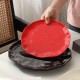 Cross-border vaisselle maison modern wind assiette simple haut de gamme assiette occidentale salade assiette de fruits haut niveau d’apparence assiette noir et blanc