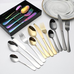 Amazone plaqué or Portugal vaisselle coffret cadeau 4/16/24 PCS set acier inoxydable maison occidental couteau fourche ensemble de cuillère