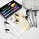 Amazone plaqué or Portugal vaisselle coffret cadeau 4/16/24 PCS set acier inoxydable maison occidental couteau fourche ensemble de cuillère