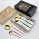 Amazon acier inoxydable coutellerie fourchette cuillère set boîte cadeau cuillère fourchette dessert western steak cutter cuillère café