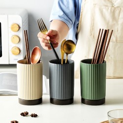 Oeillette asphalte baguettes cylindres cuisine en céramique rangement multifonctionnel pot chopes chopes cuillère à fruits couteau et fourchette rangement seau rangement de cuisine