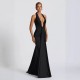 European and American 2025 Summer New Style Cross-border Fashion Dress Sexy Solid Deep V Neck Backless Dress for Women Wholesale
