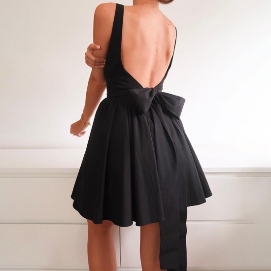 Fulfillment 2025 European fresh summer women's dress for wholesale elegant strap-on backless fitted draped tank top with frills