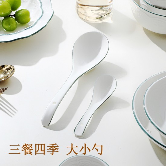 Petite cuillère céramique grande cuillère ménagers cuillère mignon manger la soupe cuillers cuillère cuillerée de repas ramen cuillère
