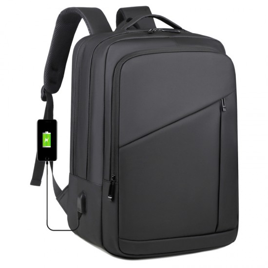 Computer double-shoulder bag, men's large capacity high-end commuting business travel double-shoulder bag, light and casual double-shoulder bag.