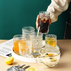 Yatra vintage embossée bordé d’or verre transparent verres à vin tasses à bière tasses à thé boissons froides tasses à thé au lait tasses à gargariser tasses à jus