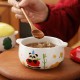 Pandas manger bambou céramique oeufs à la vapeur bol avec couvercle ragoûter soupe tumbler poulet cuit cuit cuit bols à deux oreilles maison bébé accessoires vaisselle