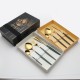 Amazon acier inoxydable coutellerie fourchette cuillère set boîte cadeau cuillère fourchette dessert western steak cutter cuillère café