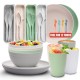 Amazone wheat paille set de vaisselle plat à manger maison bol de riz tasse d’eau outdoor camping vaisselle portable cadeau