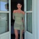 Cross-border Women's Clothing Fashion 2025 New Women's Clothing Stylish Silk Street Backless Pure Color Backless Long Dress for Wholesale