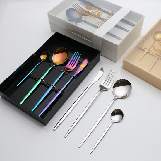 Amazone Portugal set de vaisselle 4pcs set de vaisselle européenne en acier inoxydable ensemble de couteaux et de fourchettes pour la cuisine occidentale