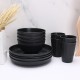 Amazone bol de paille de blé tasse-assiette noir à la maison coupe verticale salade bol de céréales plat de pâtes tasse de café tasse d’eau