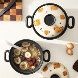 Casserole à chat orange poêle à gaz domestique résistant à la chaleur séchage au feu ne fissurant pas cuisinière à gaz marmite de concentra poêle en céramique