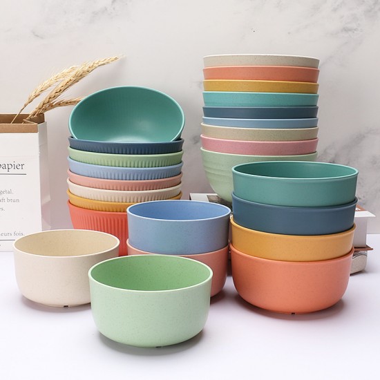 Amazone paille de blé bol de riz vaisselle à la maison salade bol de riz bol de soupe pour enfants cadeaux publicitaires protection de l’environnement