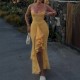 Cross-border Women's Clothing Fashion Spring-Autumn Sexy Pure Color Single Shoulder Multi-Style T-shirt with Frill Top for Wholesale