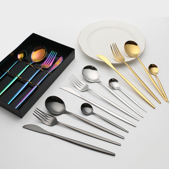 Amazone Portugal set de vaisselle 4pcs set de vaisselle européenne en acier inoxydable ensemble de couteaux et de fourchettes pour la cuisine occidentale