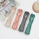 Creative paille de blé vaisselle à grain vertical couteaux fourchettes cuillères baguettes étudiant extérieur portable vaisselle ensemble 4 pièces cadeau