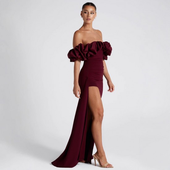 European/American 2025 Summer New Cross-border Fashion Dress Sexy Pure Color Deep V Neck Backless Dress Women Wholesale