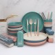 Amazone paille de blé bol tasse-assiette assiette à pâtes étudiant bol à soupe vaisselle portable couteaux fourchettes cuillère chopes paupiers paille set