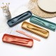 Amazon paille de blé couteau fourche cuillère ensemble de trois pièces étudiant extérieur voyage portable ensemble de vaisselle cadeau