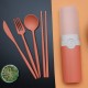 Support personnalisé paille de blé vaisselle portable couteau fourche cuillère chopin chopin set student outdoor portable vaisselle cadeau