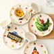 Famille 4 personnes parent-enfant ensemble de vaisselle cadeau maison bols plats bols en céramique assiettes mignonne cartoon riz bols plats plats