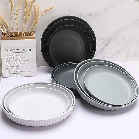 Amazone wheat paille assiettes ensemble plat repas maison plat plat plat plat plat plat de salade de pâtes plat de collation de fruits