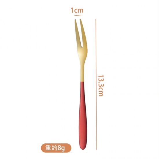 304 acier inoxydable fruit fork set créatif mignon européen fruit signé ins nordic wind net fourche rouge fourche dessert