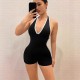 European and American foreign trade 2025 summer pleated patchwork openwork single-shoulder backless pure color fitted dress for women wholesale