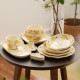 Nordic yellow flower assiette en céramique ensemble de soucoupes accueil créatif influenceurs ins vent simplicité haut look horizontal bol plat combinaison bol