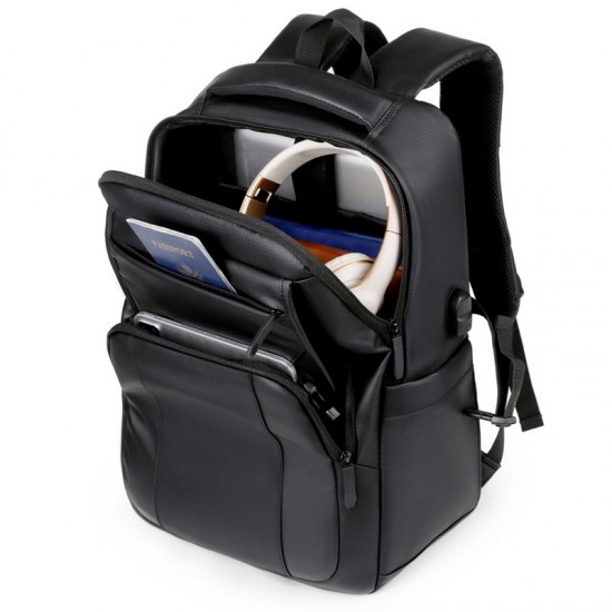 Cross-border trendy men's flip-top double shoulder backpacks - large capacity outdoor and travel double shoulder backpacks, trendy and fashionable backpacks for men, business and office use.