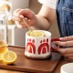 Haut niveau d’apparence tasse créative tasse à café au lait tasse à boire sous glaçure céramique colorée tasse en porcelaine style japonais influenceur grand volume rouge