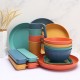 Amazone bols de paille de blé tasses et assiettes ensemble à grains verticaux maison saladier tasses et soucoupes couteaux portatifs fourchettes cuillère chopes chopes chopes