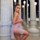 Spring-Autumn Cross-border Fashion Slim Fit Pure Color Design with Irregular Backless and High Neck Long Sleeve One-Piece Dress for Wholesale